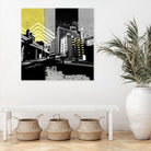 Triptych II by Elisabeth Brizzi on GIANT ART - yellow city scene