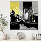Triptych II by Elisabeth Brizzi on GIANT ART - yellow city scene