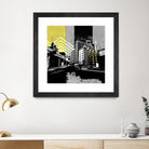 Triptych II by Elisabeth Brizzi on GIANT ART - yellow city scene