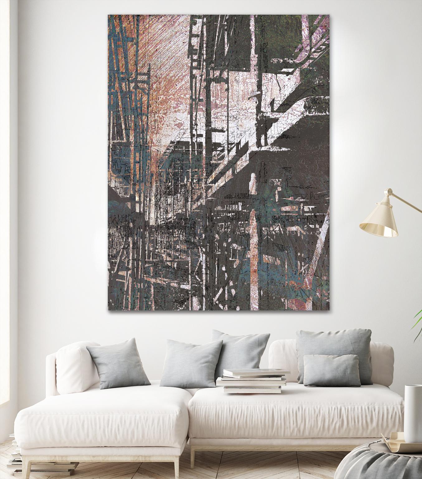 Scaffolds II by Enrico Varrasso on GIANT ART - white city scene