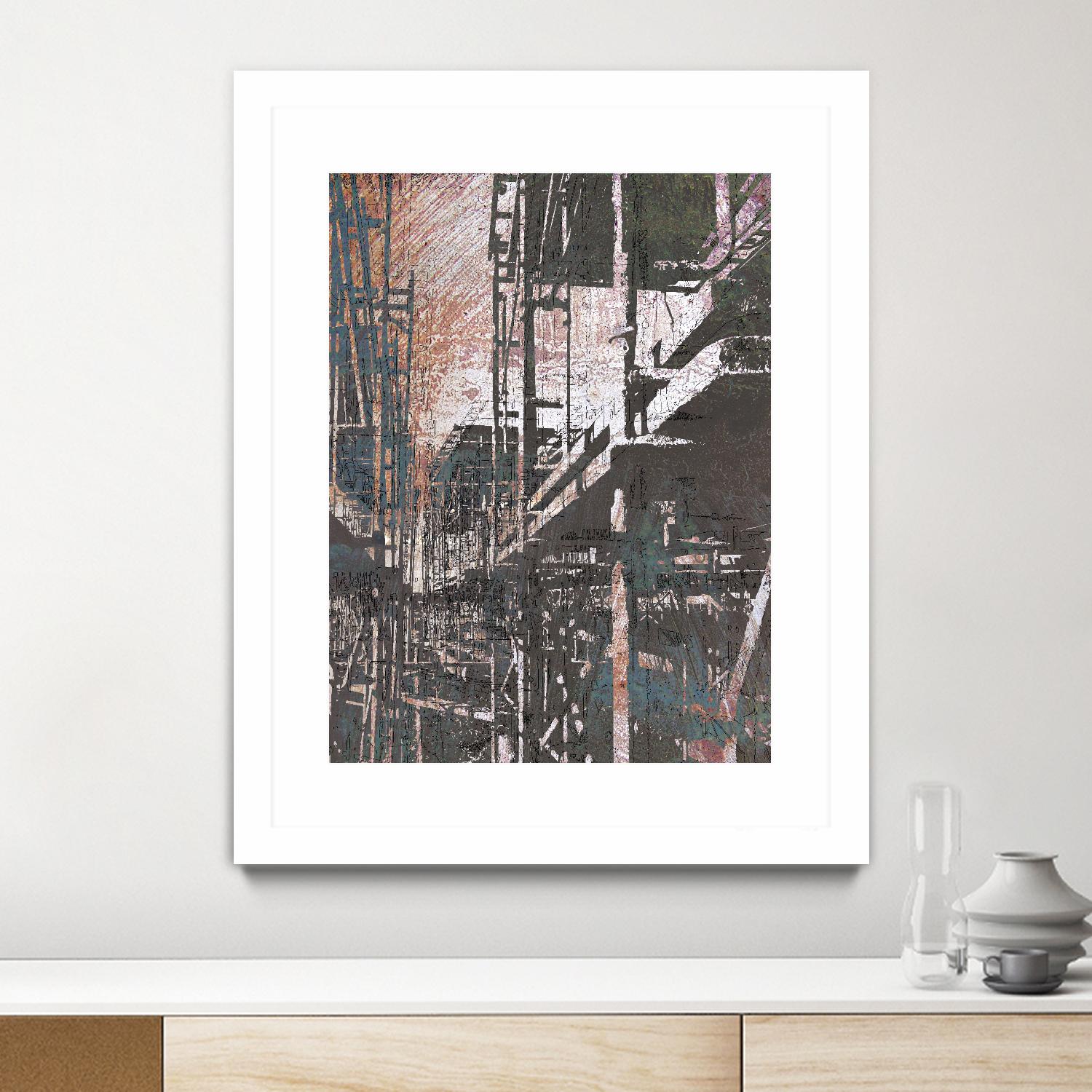 Scaffolds II by Enrico Varrasso on GIANT ART - white city scene