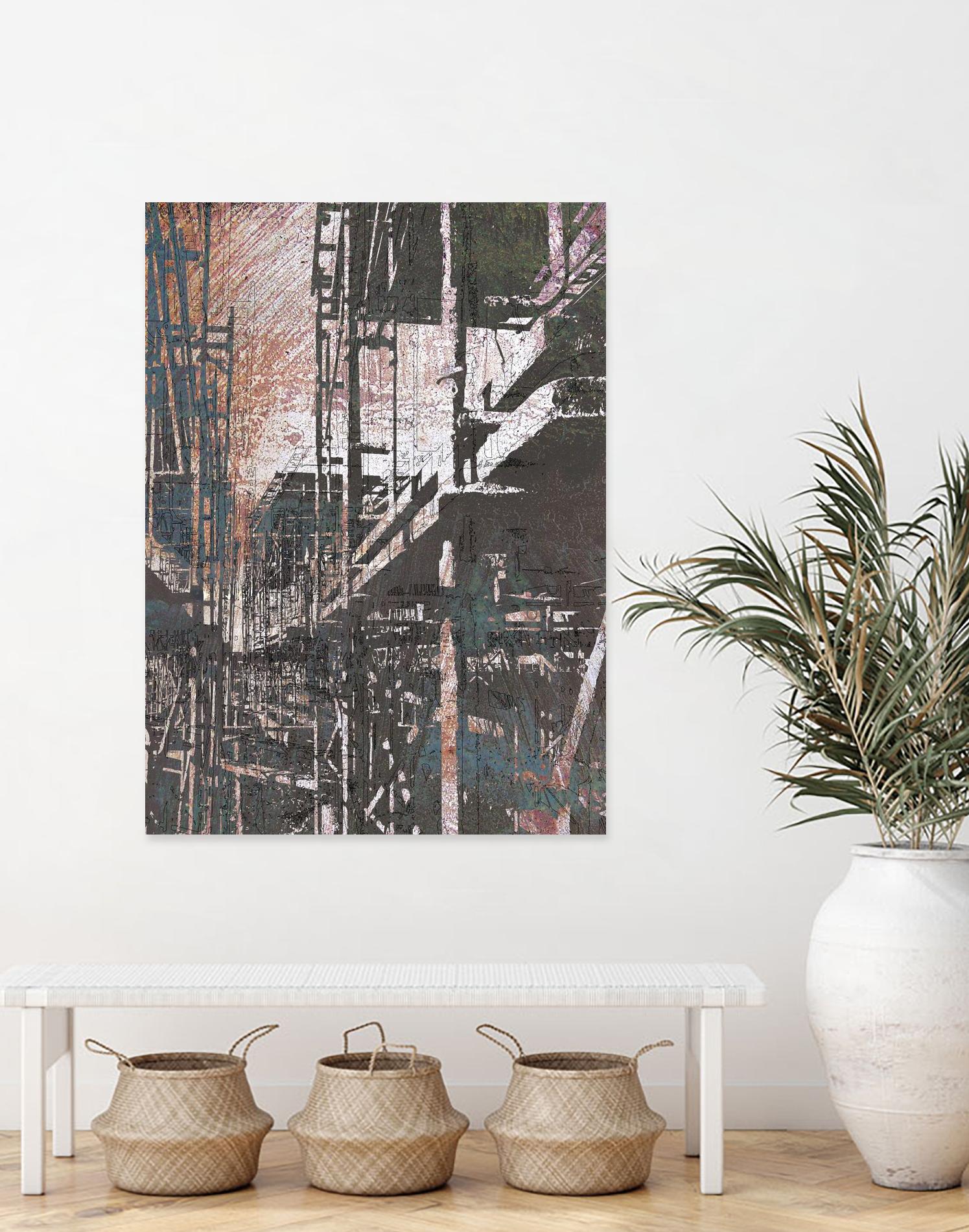 Scaffolds II by Enrico Varrasso on GIANT ART - white city scene