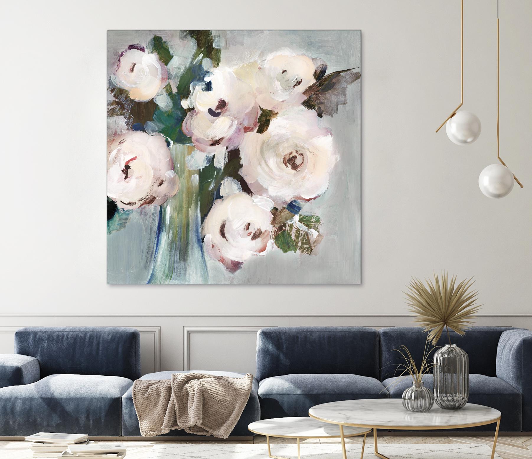 Pale Pink Bouquet I by Valeria Mravyan on GIANT ART - grey floral