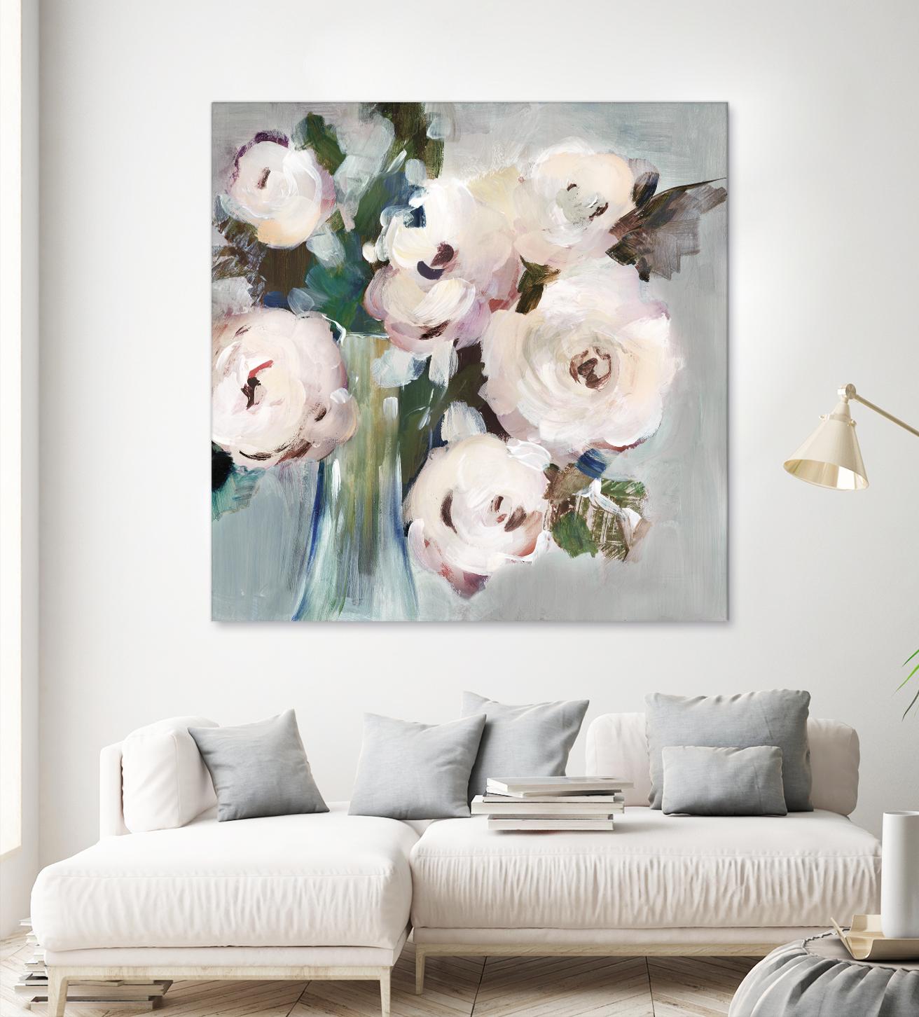 Pale Pink Bouquet I by Valeria Mravyan on GIANT ART - grey floral
