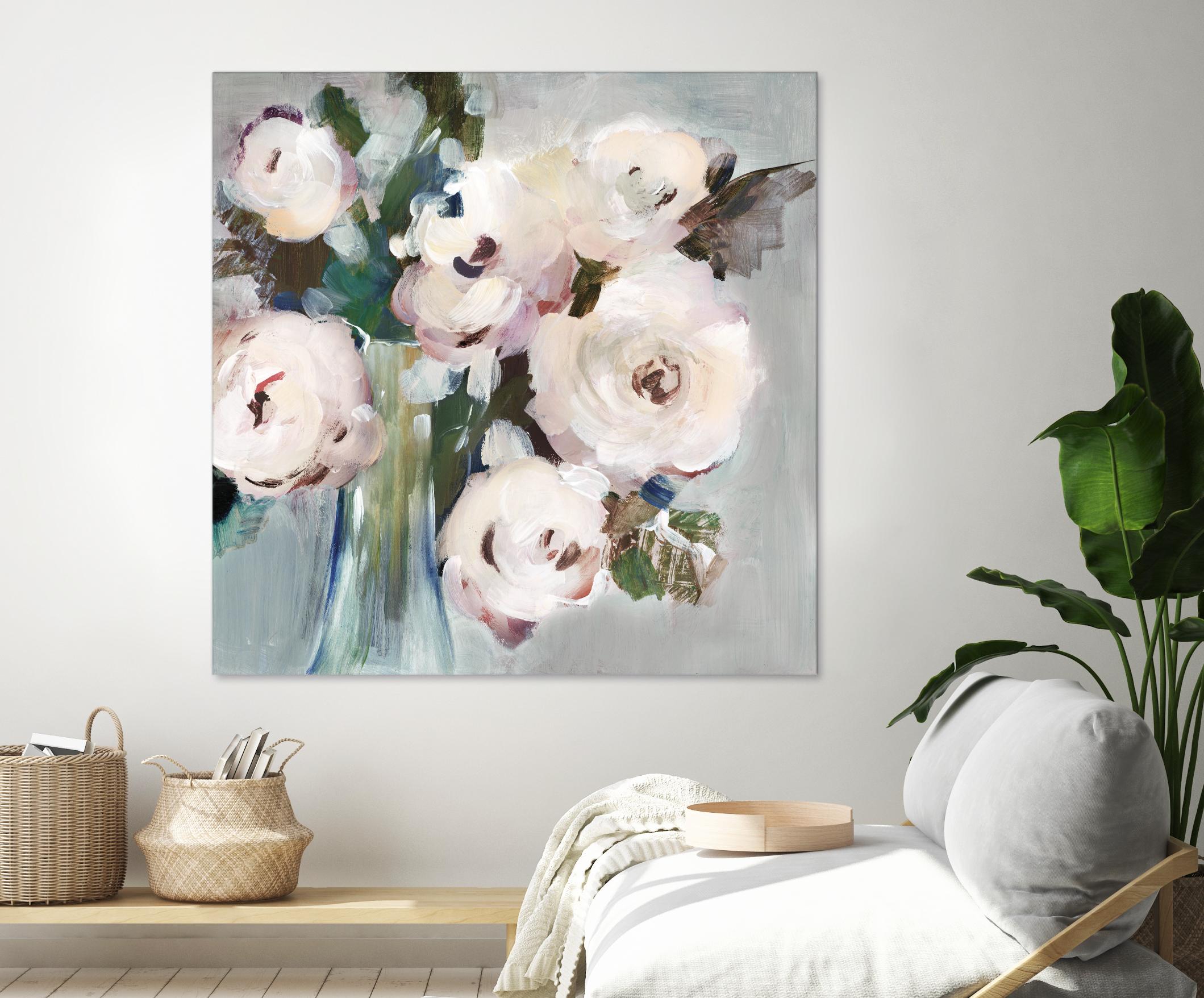 Pale Pink Bouquet I by Valeria Mravyan on GIANT ART - grey floral