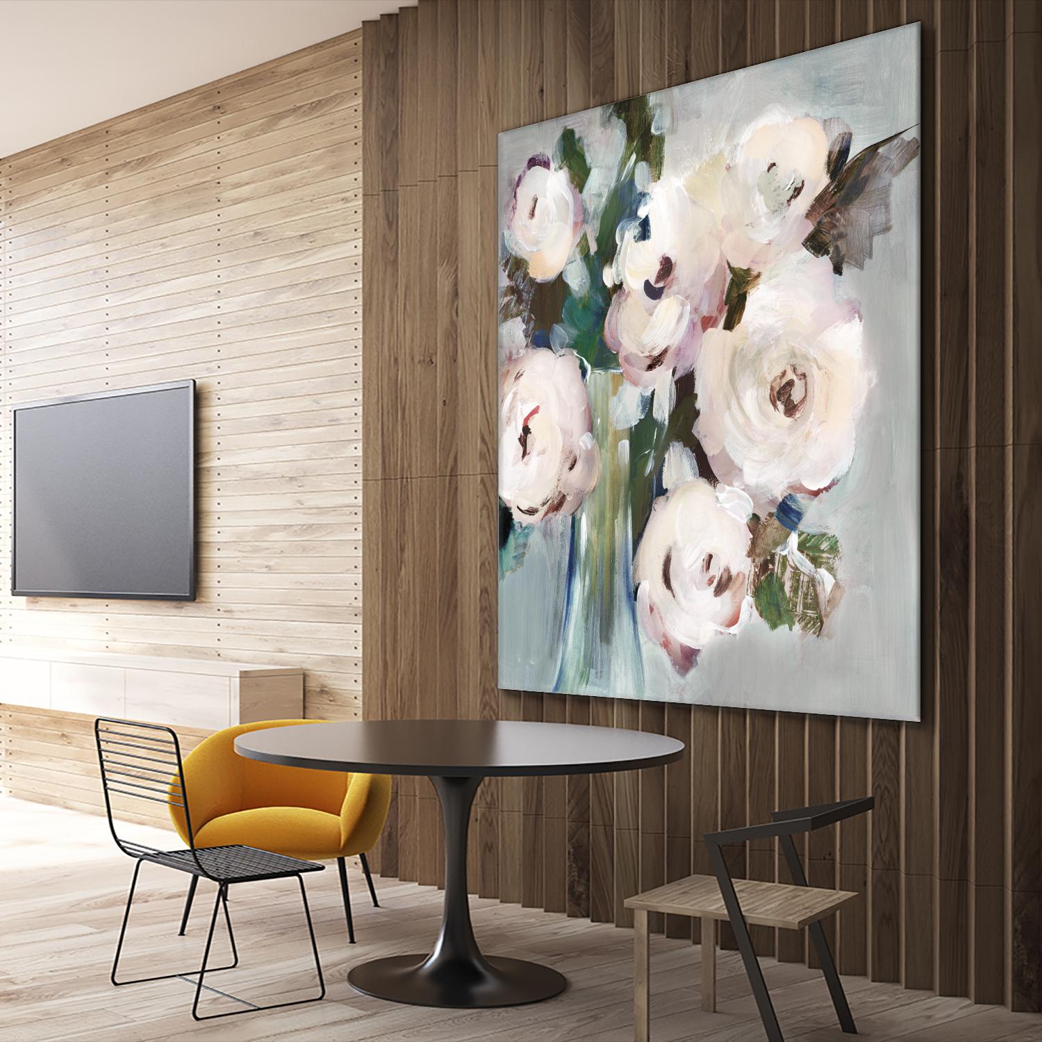 Pale Pink Bouquet I by Valeria Mravyan on GIANT ART - grey floral