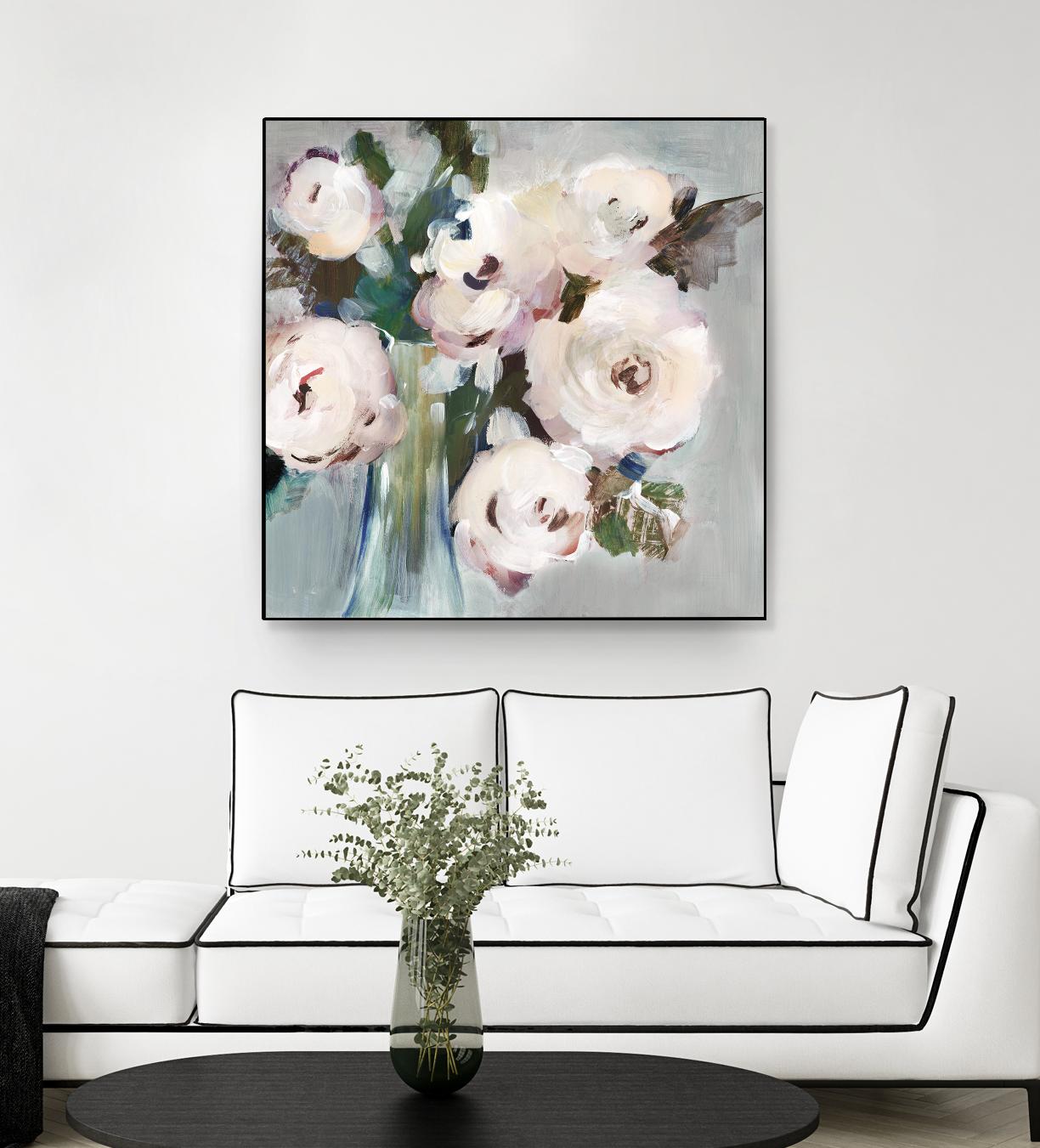 Pale Pink Bouquet I by Valeria Mravyan on GIANT ART - grey floral