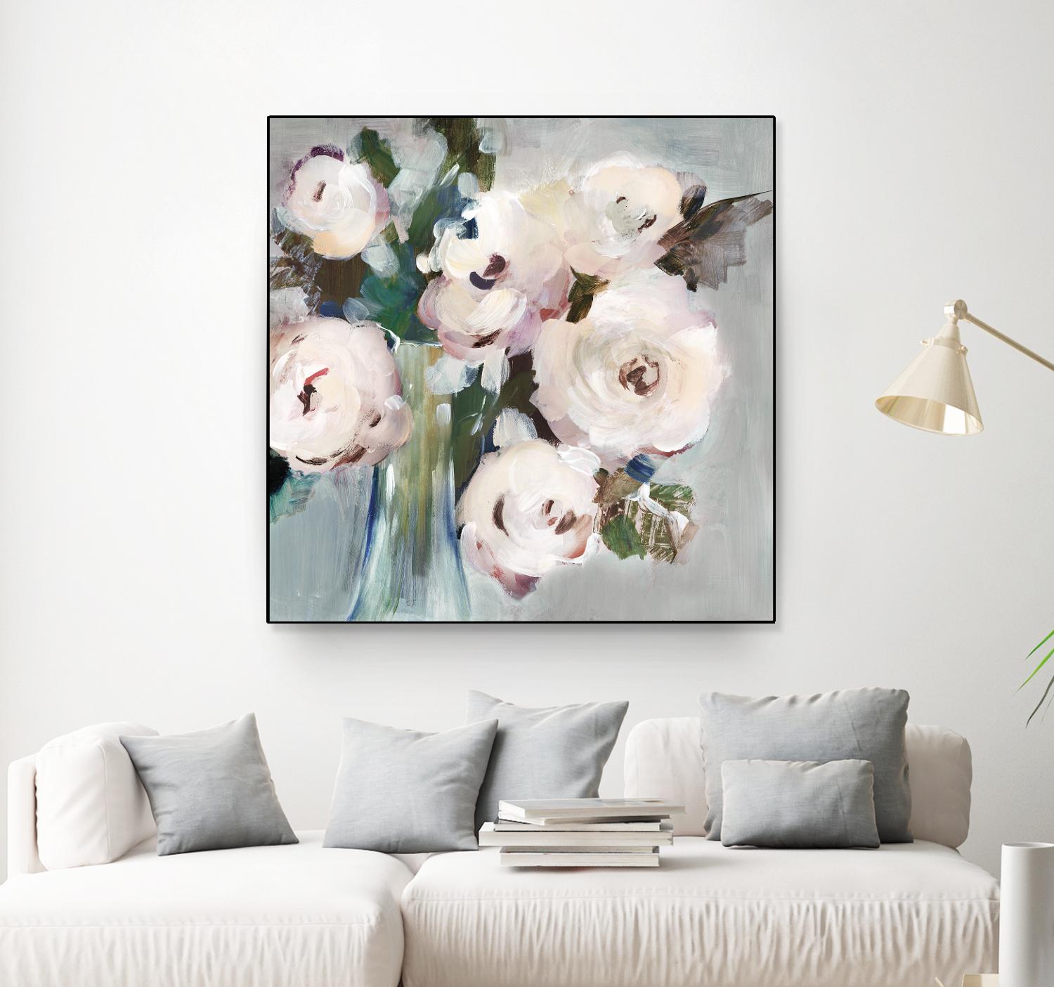 Pale Pink Bouquet I by Valeria Mravyan on GIANT ART - grey floral