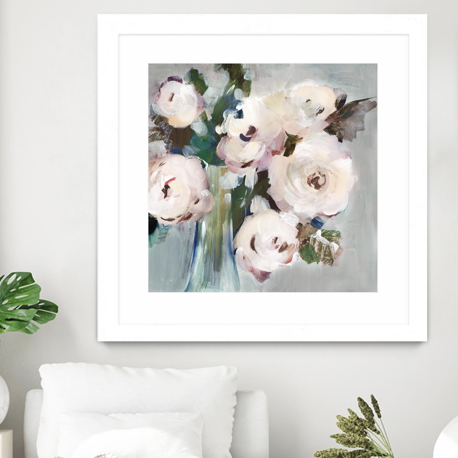 Pale Pink Bouquet I by Valeria Mravyan on GIANT ART - grey floral