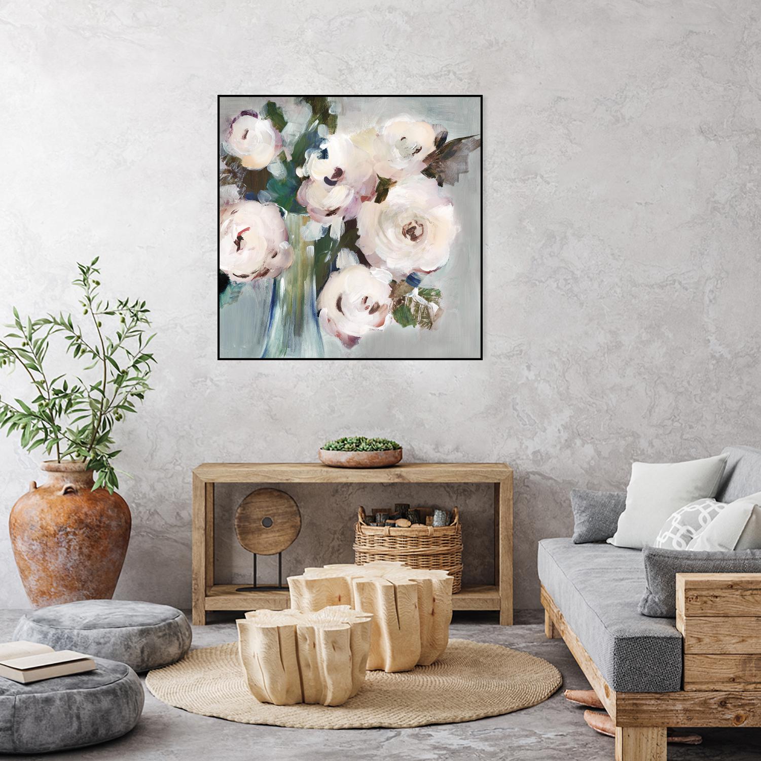 Pale Pink Bouquet I by Valeria Mravyan on GIANT ART - grey floral