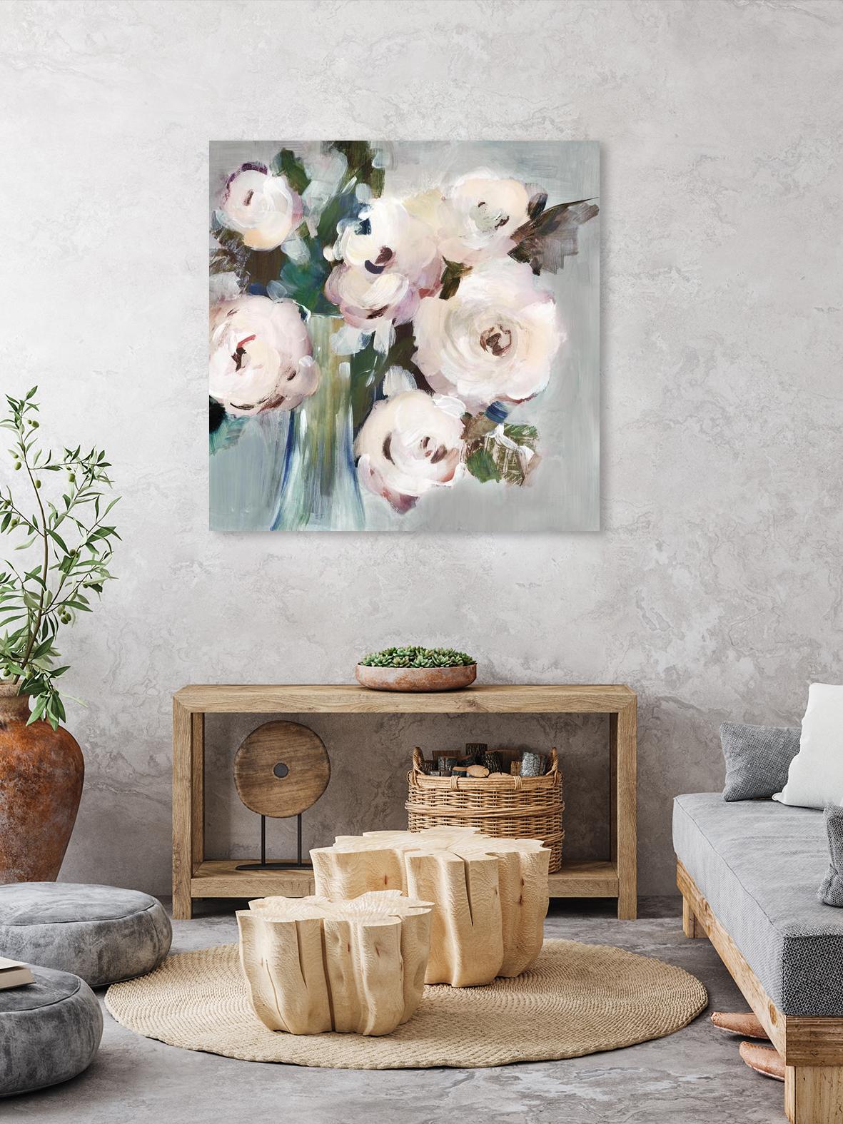 Pale Pink Bouquet I by Valeria Mravyan on GIANT ART - grey floral