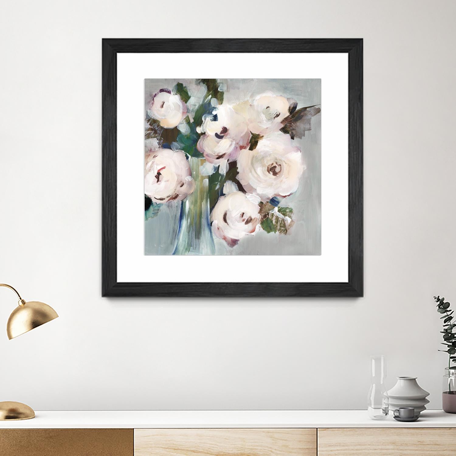 Pale Pink Bouquet I by Valeria Mravyan on GIANT ART - grey floral