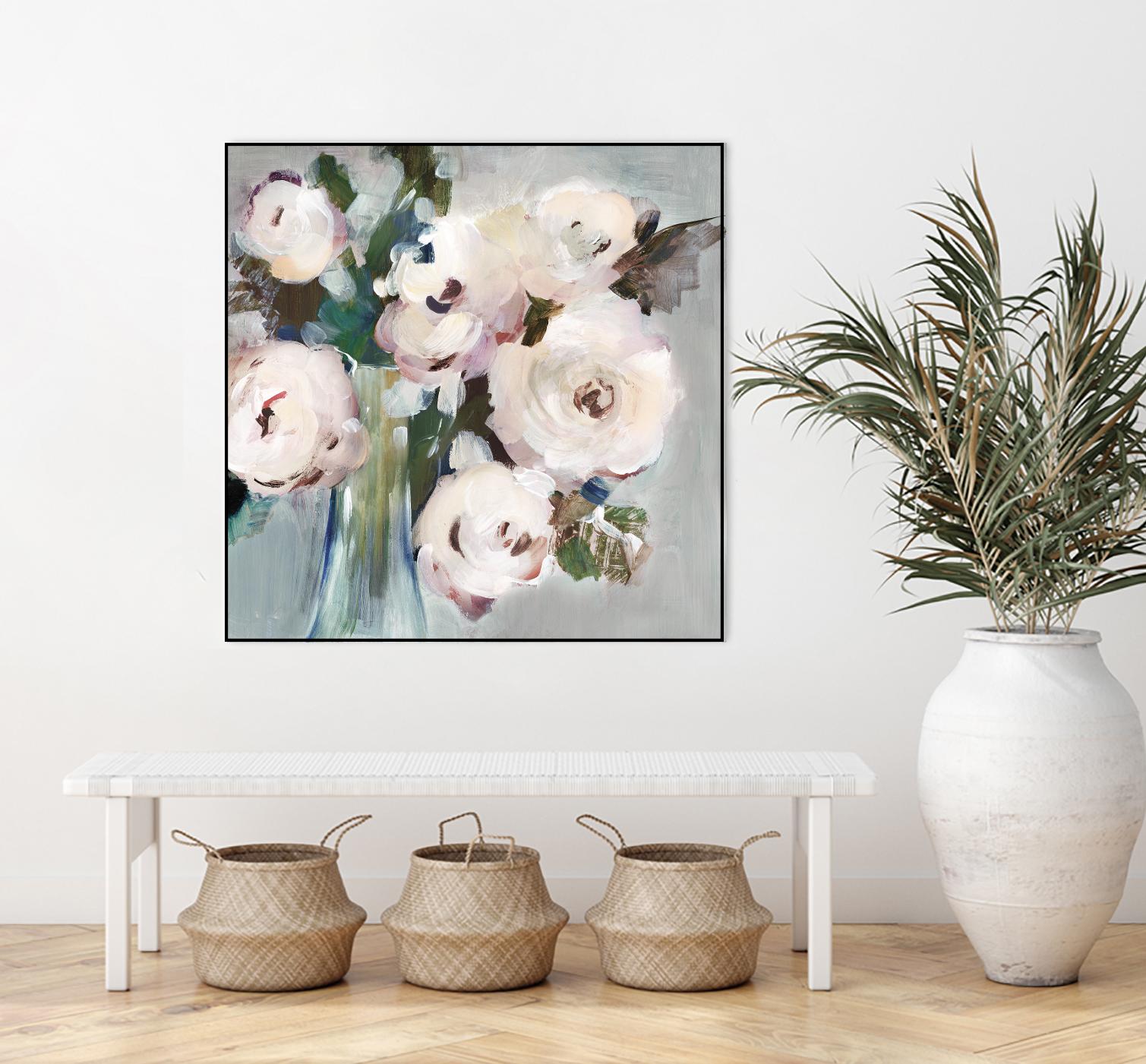 Pale Pink Bouquet I by Valeria Mravyan on GIANT ART - grey floral