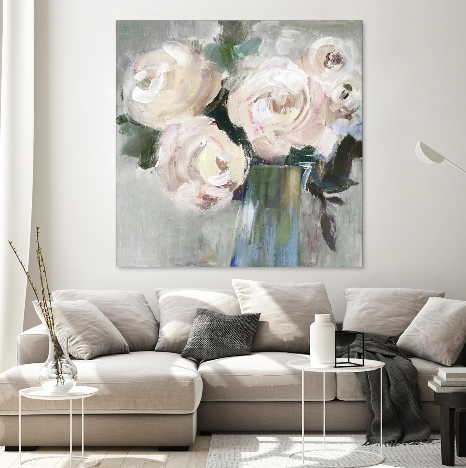 Pale Pink Bouquet II by Valeria Mravyan on GIANT ART - green floral