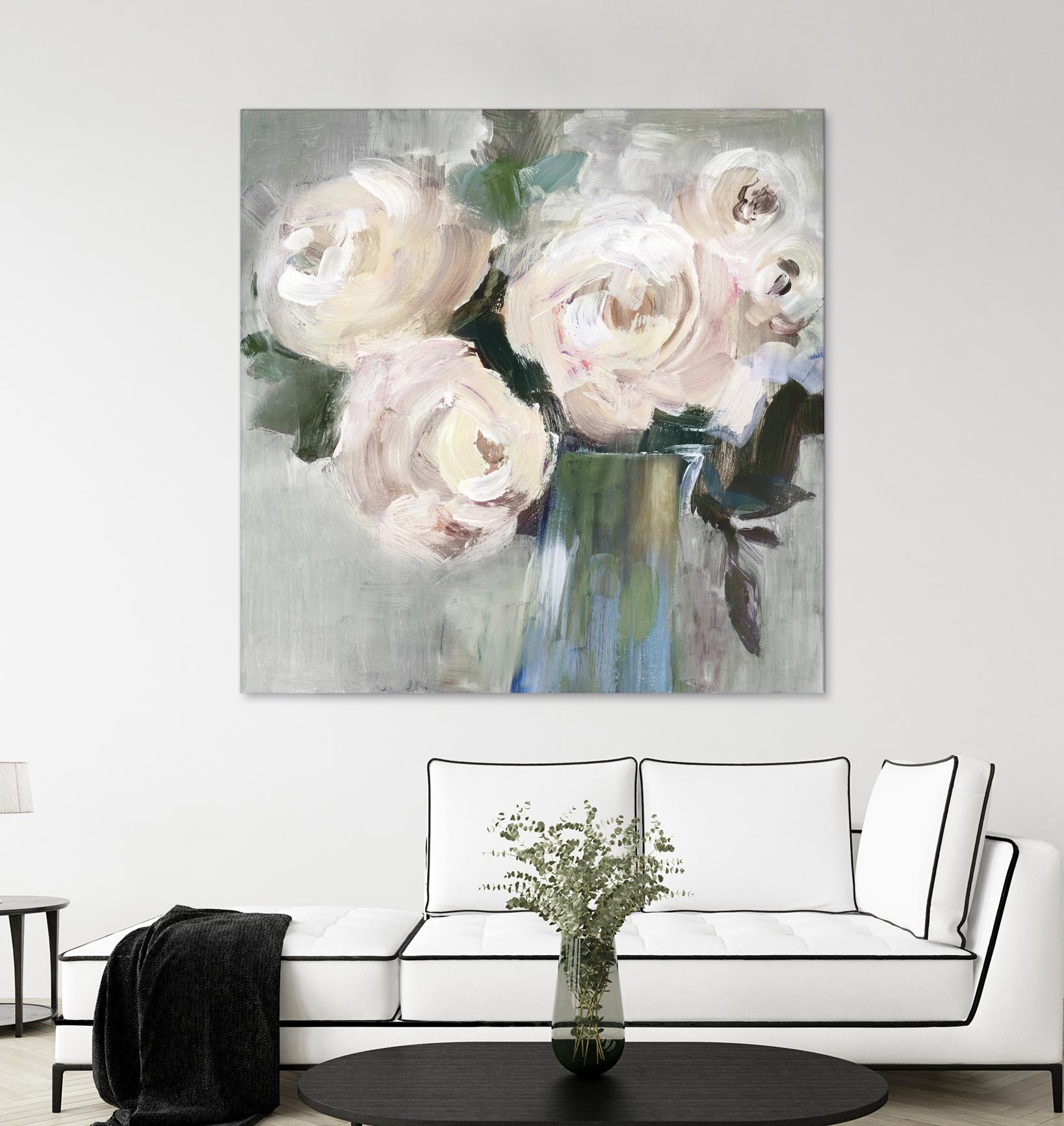 Pale Pink Bouquet II by Valeria Mravyan on GIANT ART - green floral