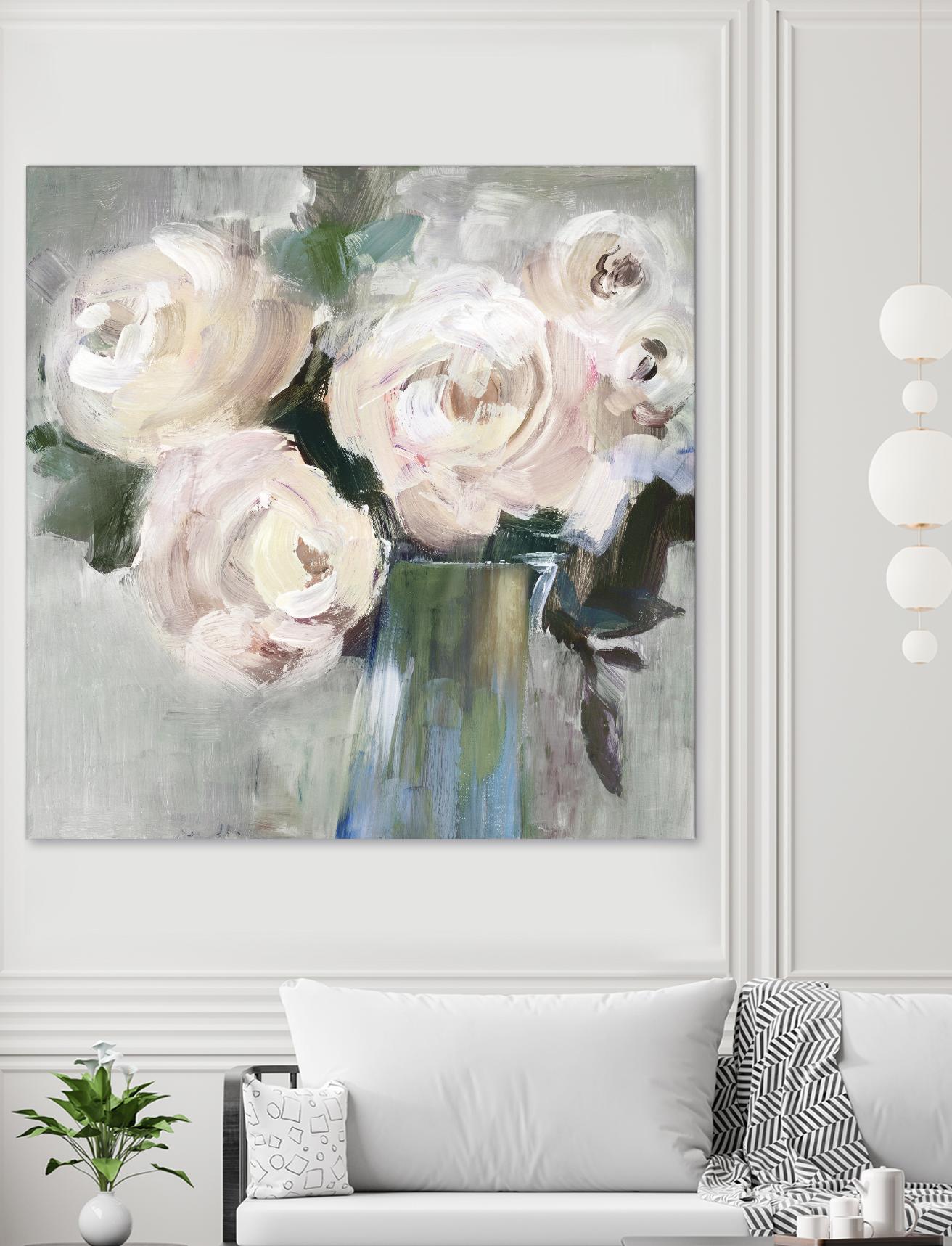 Pale Pink Bouquet II by Valeria Mravyan on GIANT ART - green floral