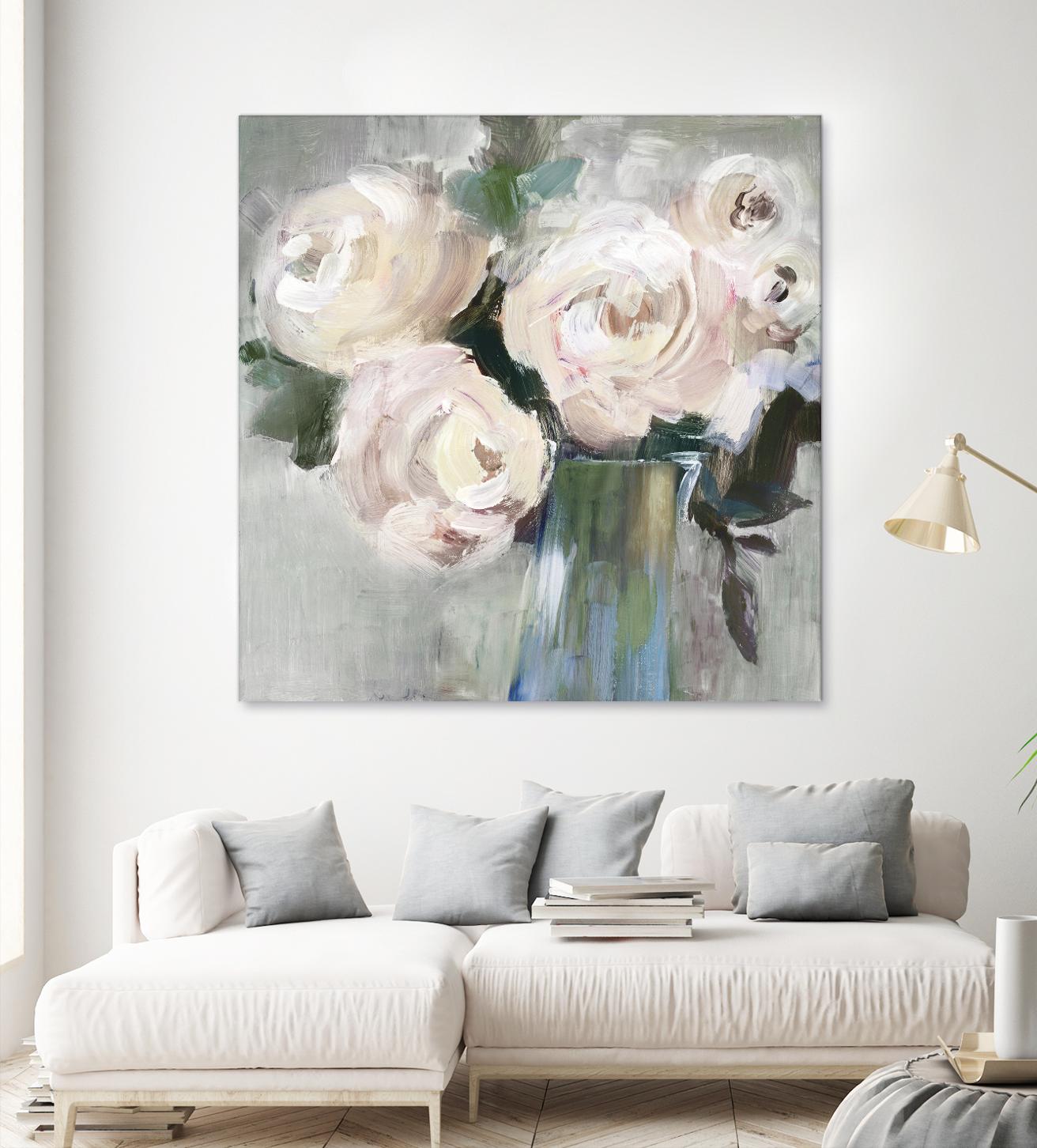Pale Pink Bouquet II by Valeria Mravyan on GIANT ART - green floral