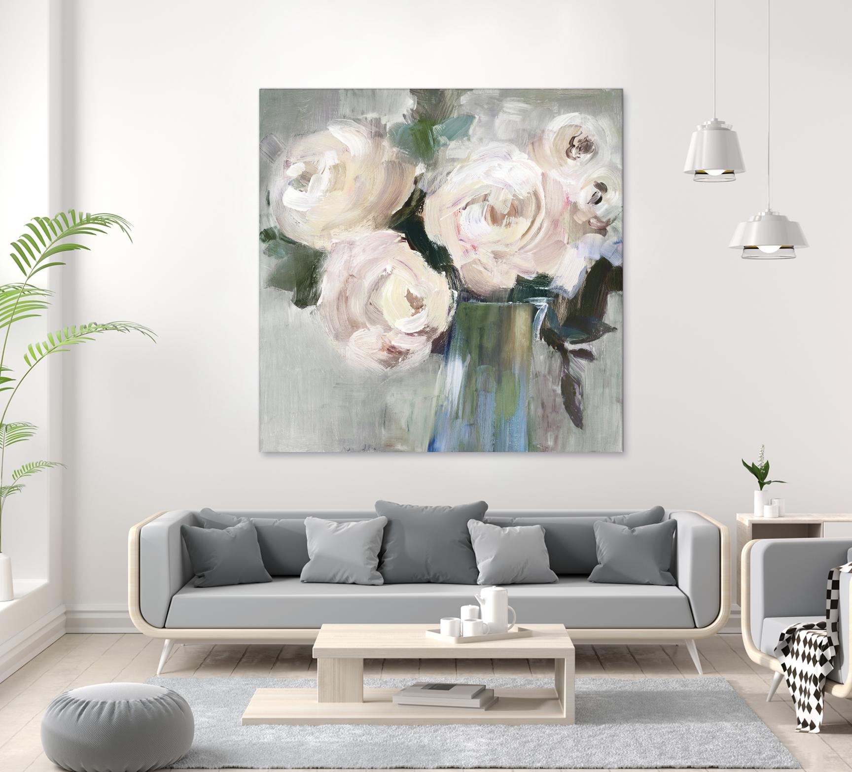 Pale Pink Bouquet II by Valeria Mravyan on GIANT ART - green floral
