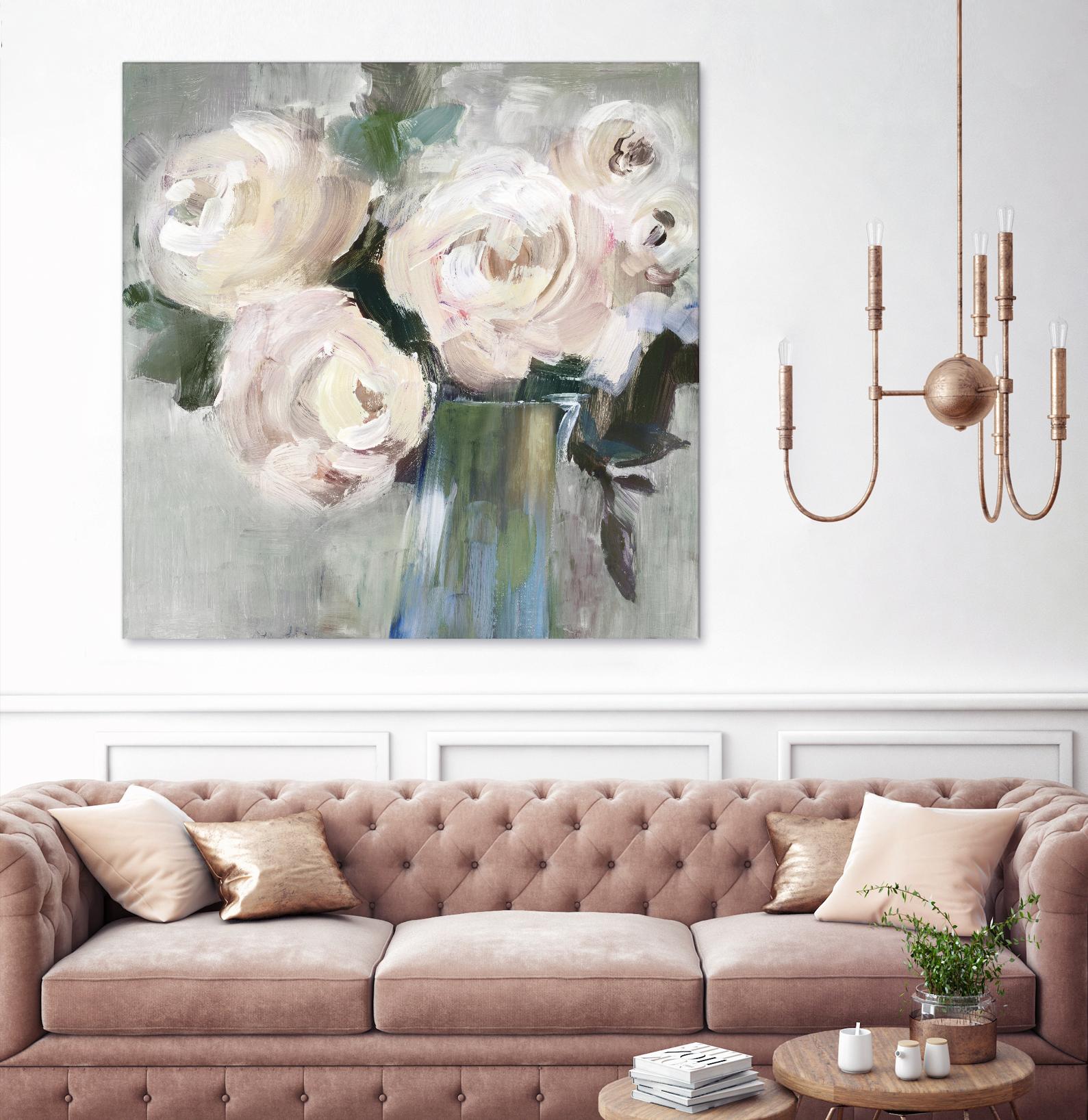 Pale Pink Bouquet II by Valeria Mravyan on GIANT ART - green floral