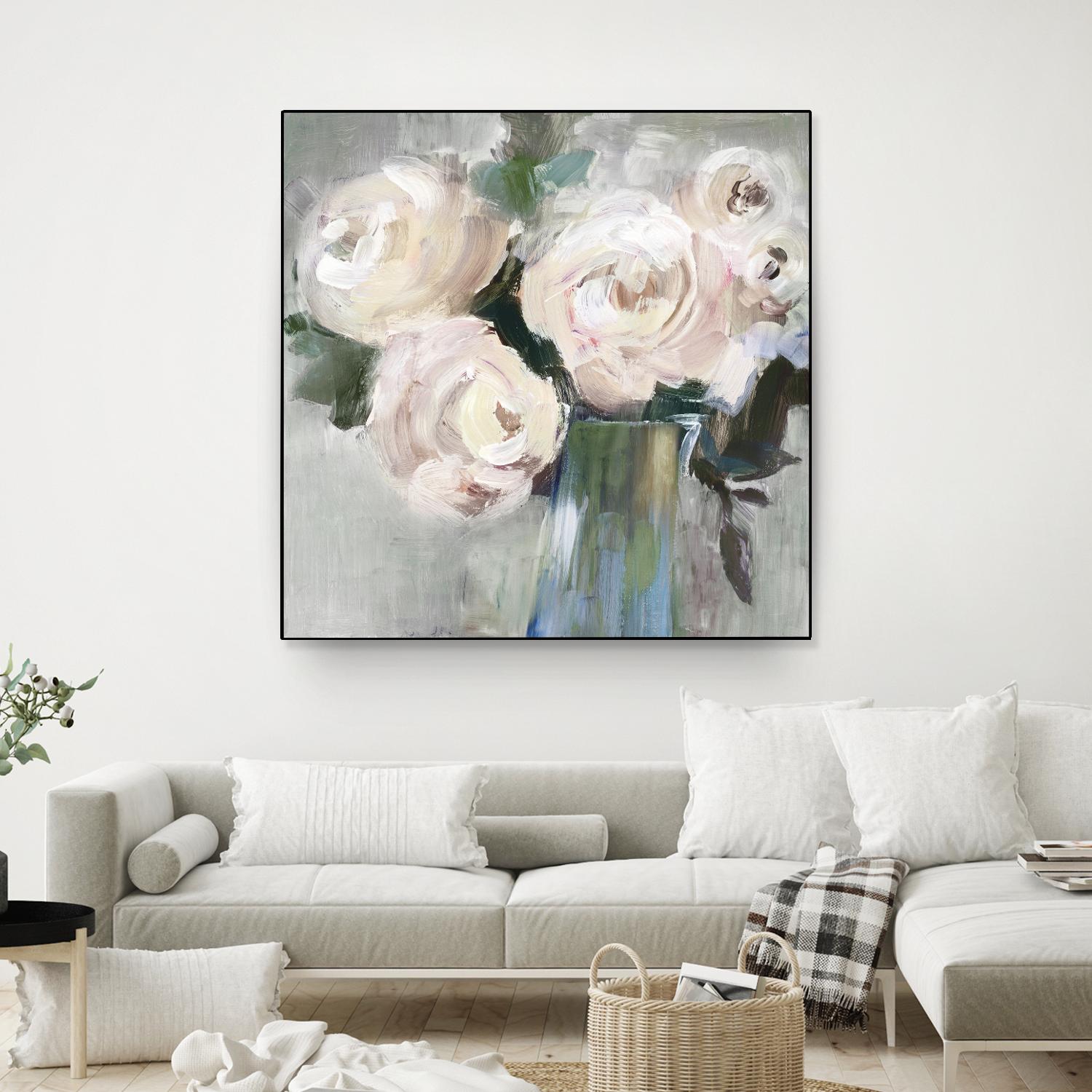 Pale Pink Bouquet II by Valeria Mravyan on GIANT ART - green floral