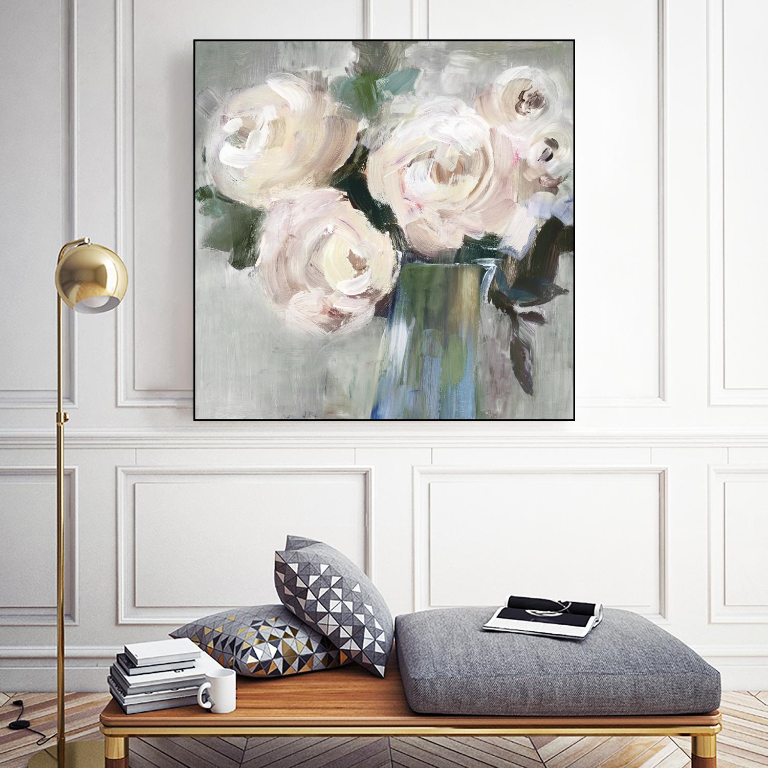 Pale Pink Bouquet II by Valeria Mravyan on GIANT ART - green floral