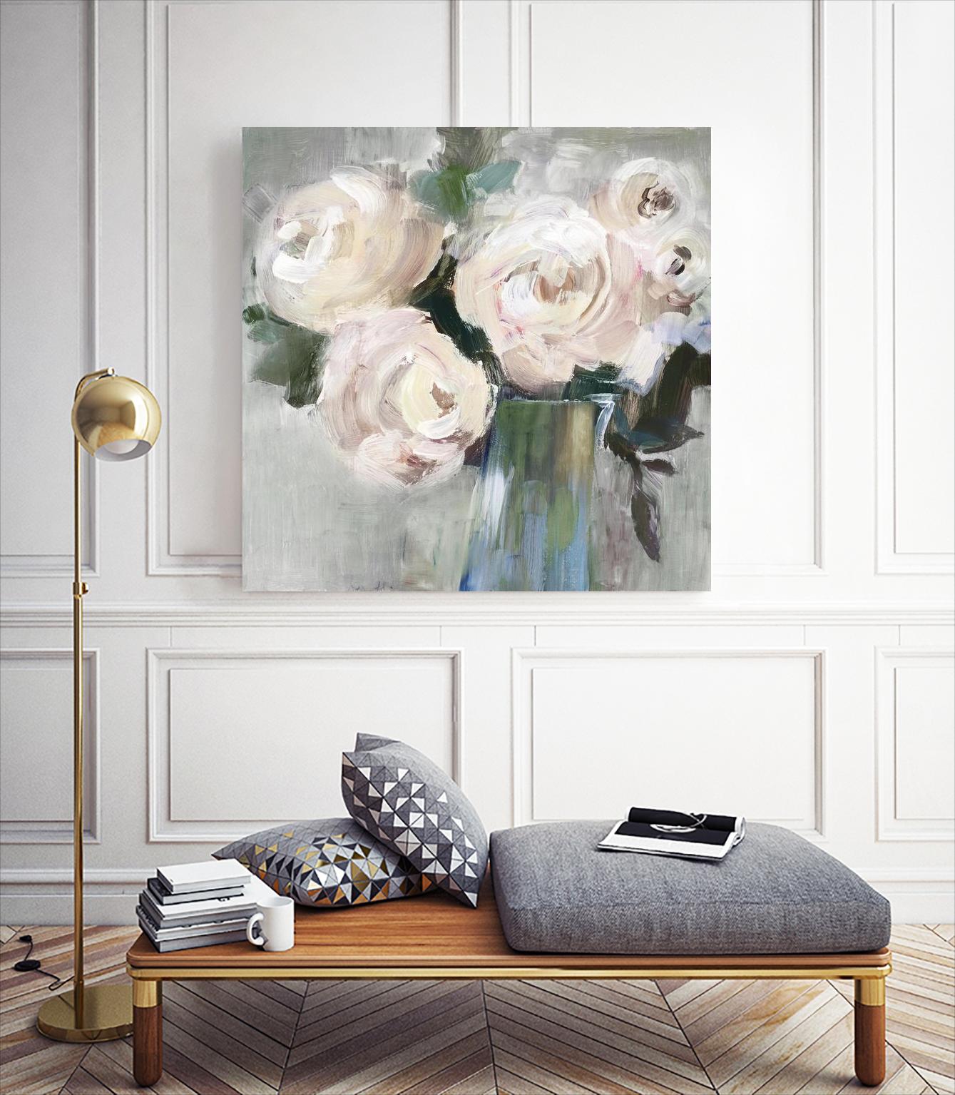 Pale Pink Bouquet II by Valeria Mravyan on GIANT ART - green floral