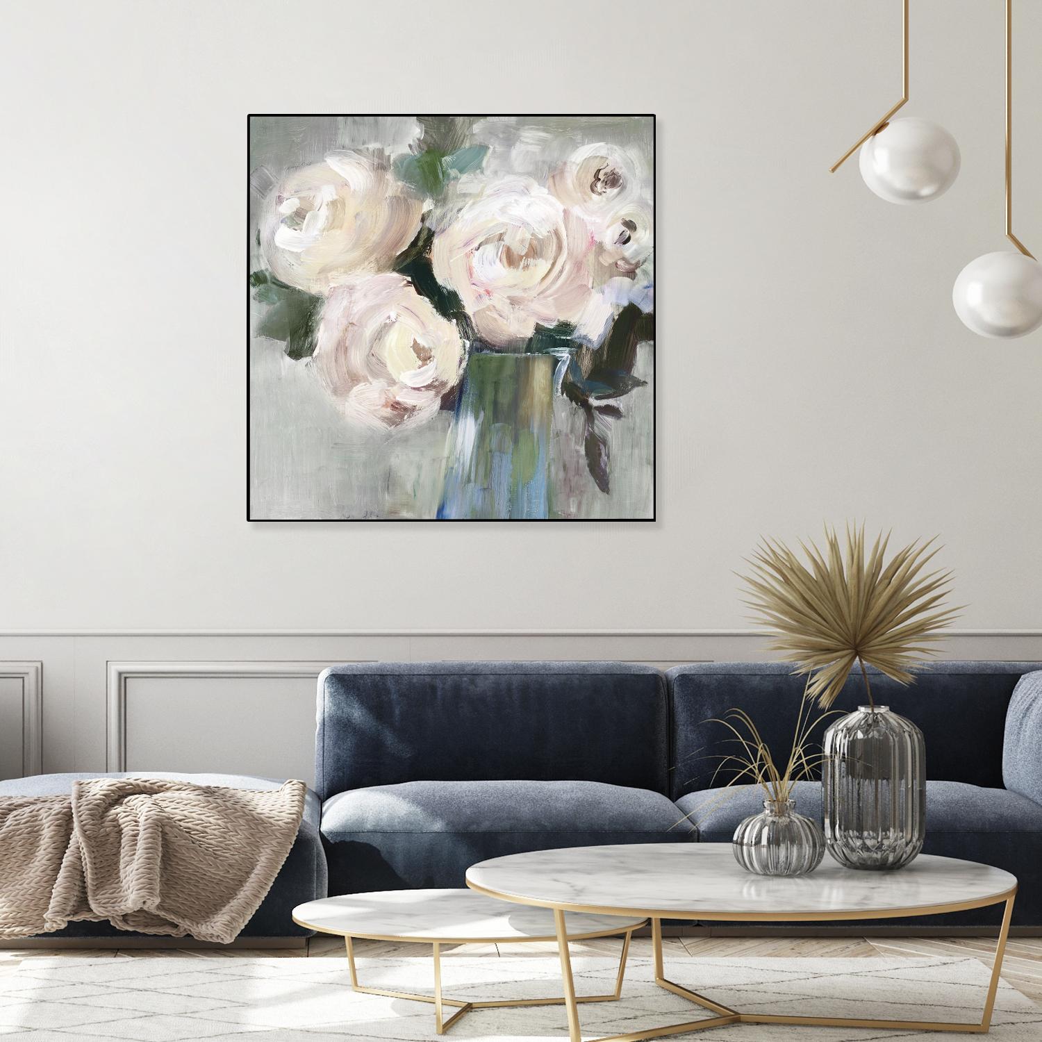 Pale Pink Bouquet II by Valeria Mravyan on GIANT ART - green floral