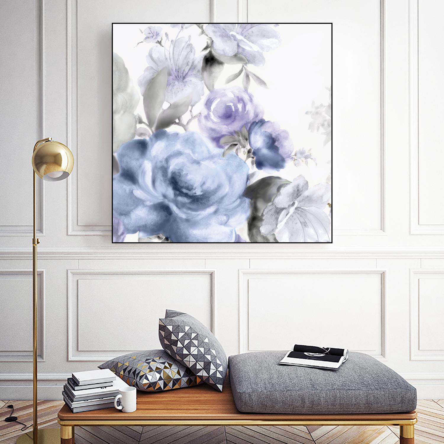 Light Floral I by Eva Watts on GIANT ART - purple floral