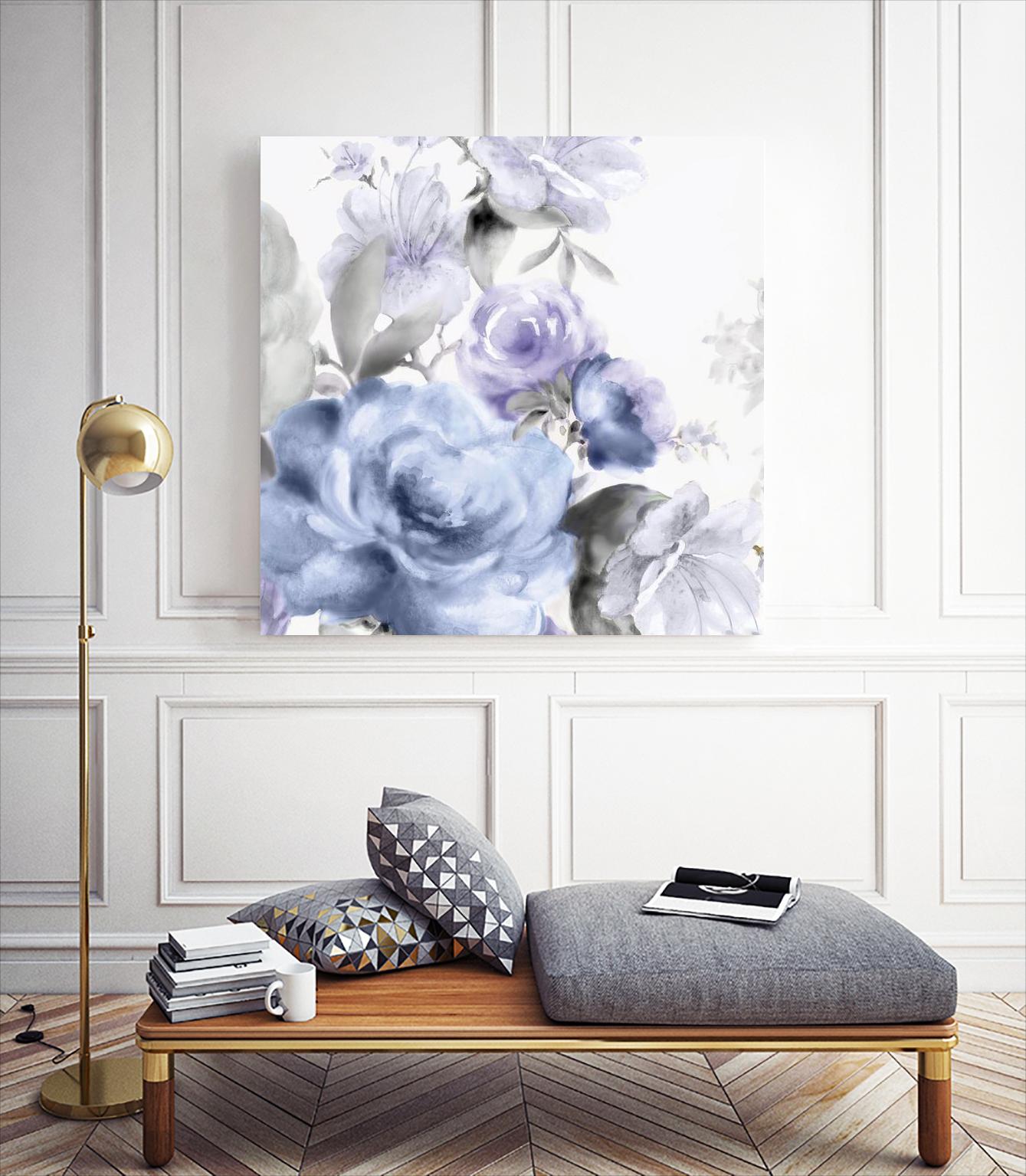 Light Floral I by Eva Watts on GIANT ART - purple floral