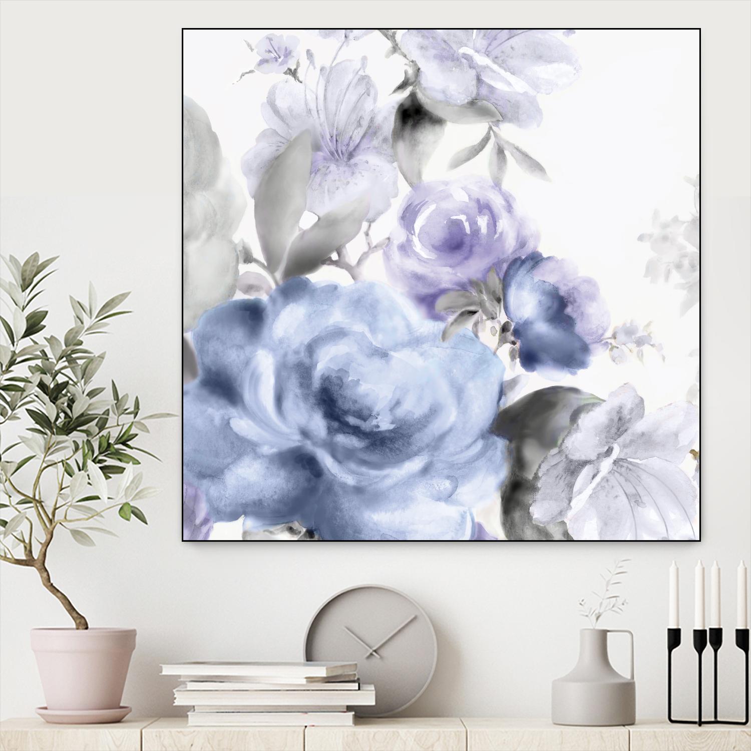 Light Floral I by Eva Watts on GIANT ART - purple floral