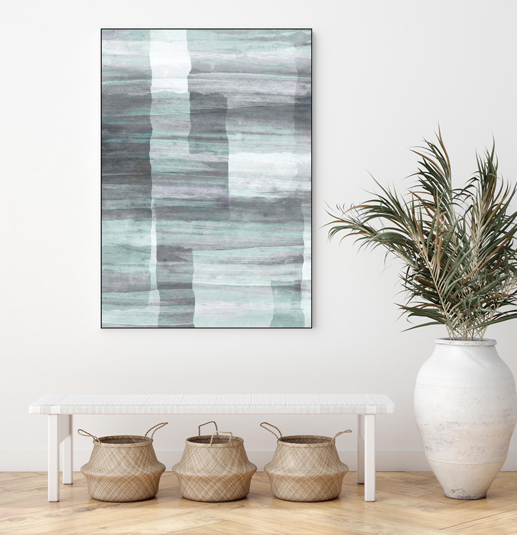 Shades of Grey by Eva Watts on GIANT ART - green abstract