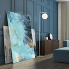 Gold Under the Sea II by Eva Watts on GIANT ART - blue abstract