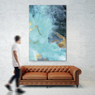 Gold Under the Sea II by Eva Watts on GIANT ART - blue abstract