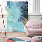 Gold Under the Sea II by Eva Watts on GIANT ART - blue abstract