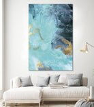Gold Under the Sea II by Eva Watts on GIANT ART - blue abstract