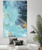 Gold Under the Sea II by Eva Watts on GIANT ART - blue abstract