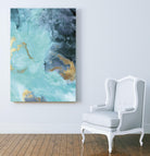 Gold Under the Sea II by Eva Watts on GIANT ART - blue abstract