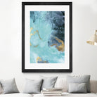 Gold Under the Sea II by Eva Watts on GIANT ART - blue abstract