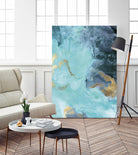 Gold Under the Sea II by Eva Watts on GIANT ART - blue abstract