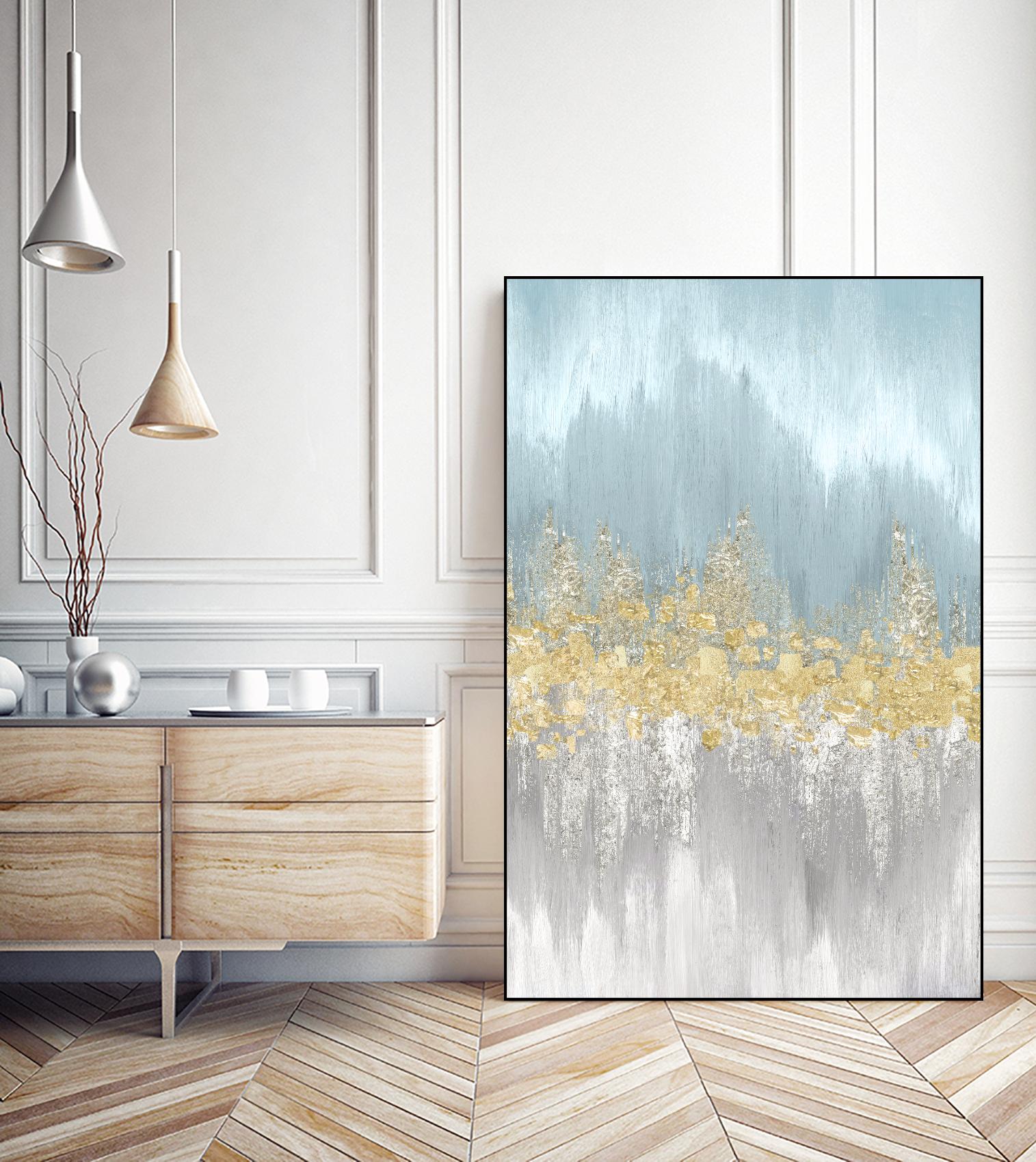 Neutral Wave Lenghts I by Eva Watts on GIANT ART - gold abstract