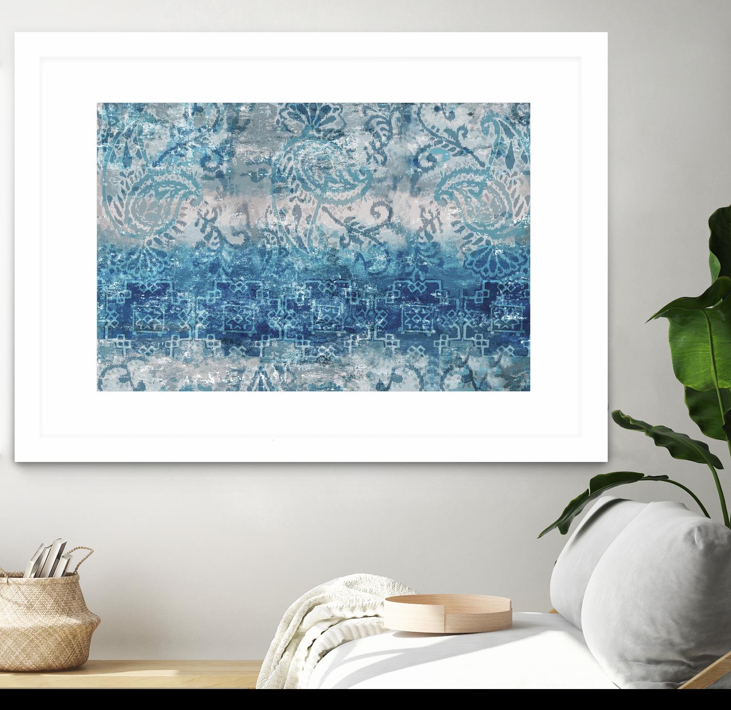 Blue Abstract Elegance II by Eva Watts on GIANT ART - white abstract