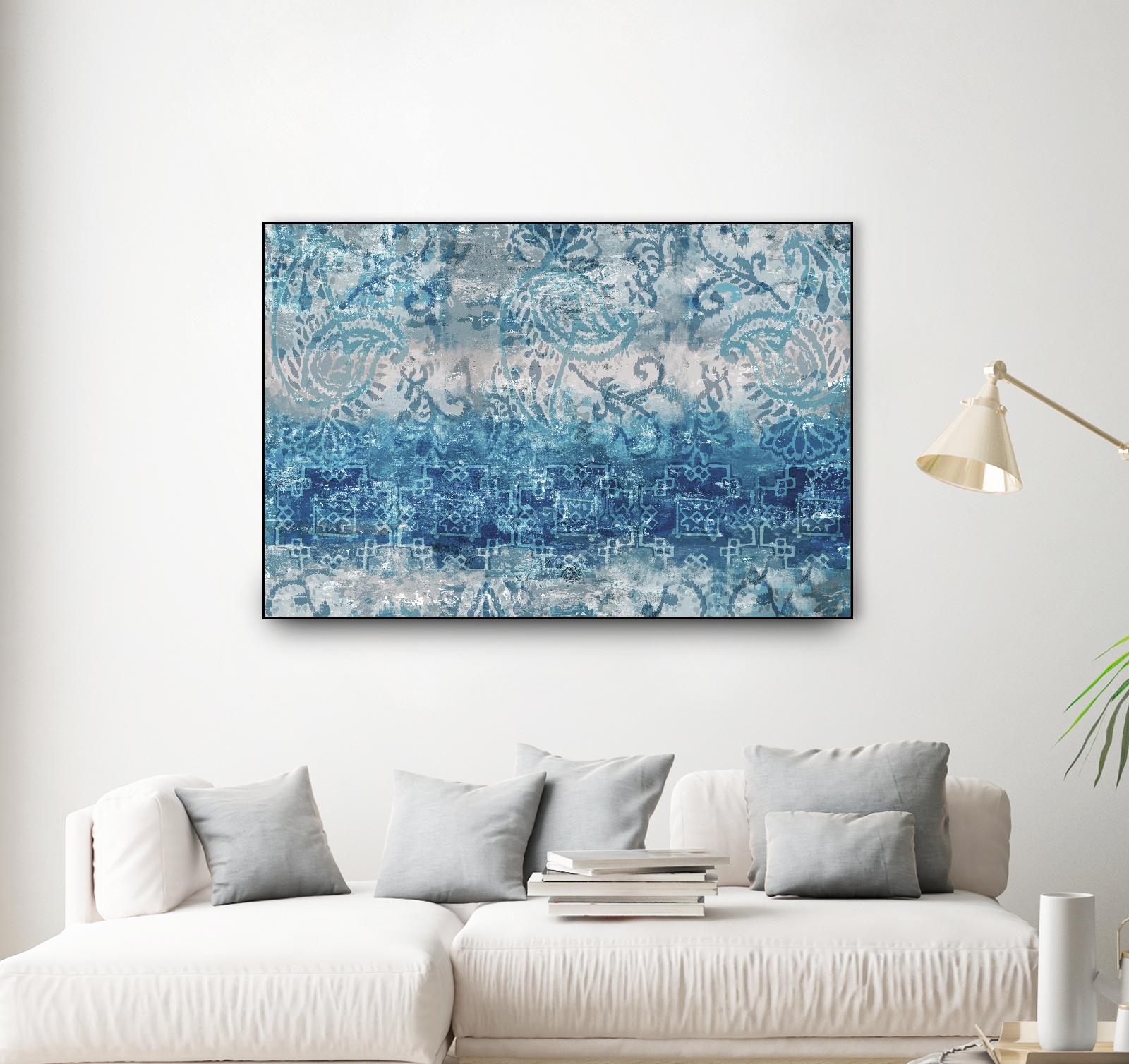Blue Abstract Elegance II by Eva Watts on GIANT ART - white abstract