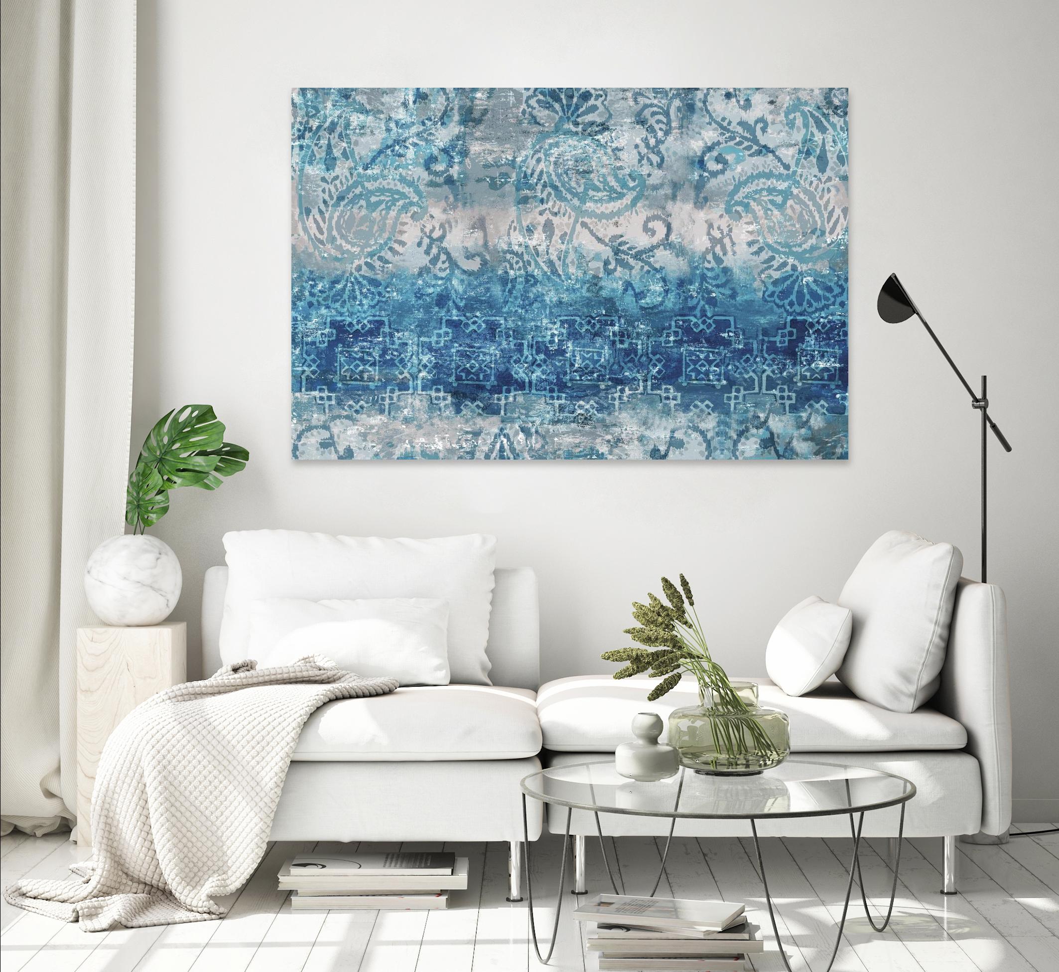 Blue Abstract Elegance II by Eva Watts on GIANT ART - white abstract