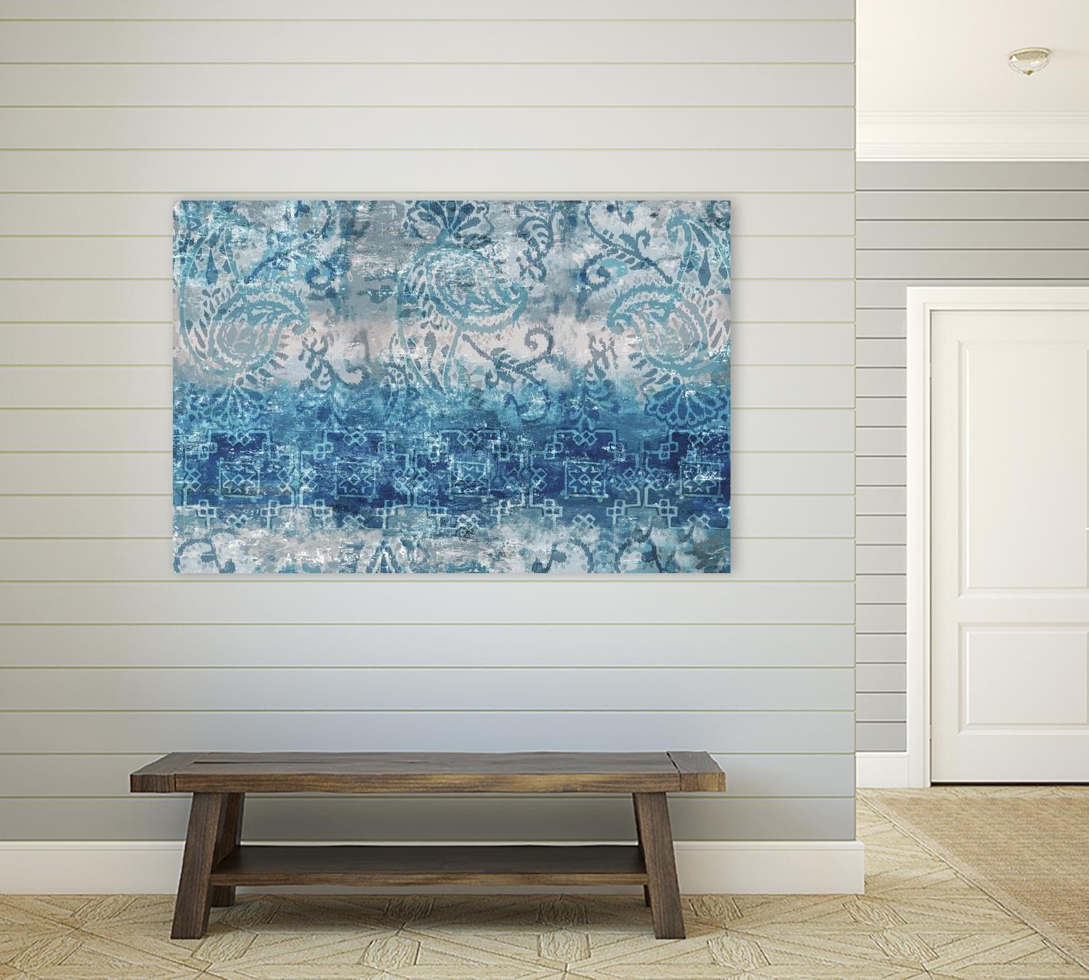 Blue Abstract Elegance II by Eva Watts on GIANT ART - white abstract