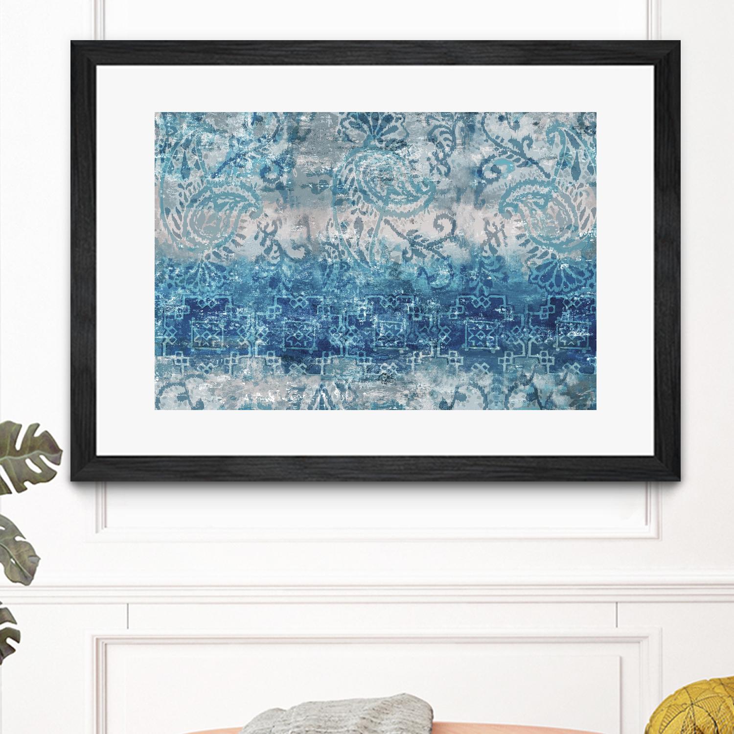 Blue Abstract Elegance II by Eva Watts on GIANT ART - white abstract