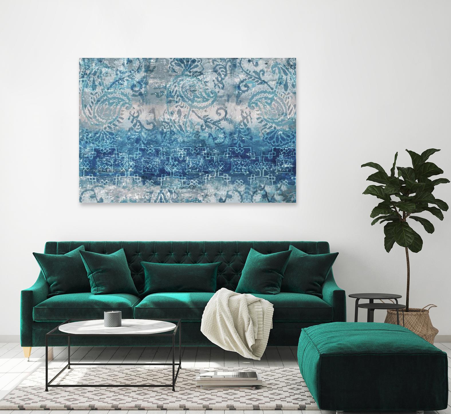 Blue Abstract Elegance II by Eva Watts on GIANT ART - white abstract