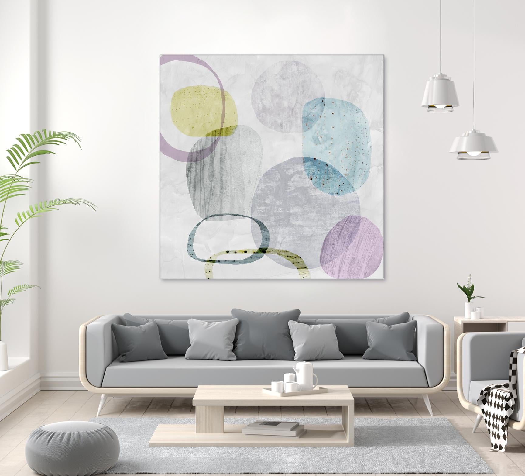 Around the Stone I by Eva Watts on GIANT ART - grey abstract