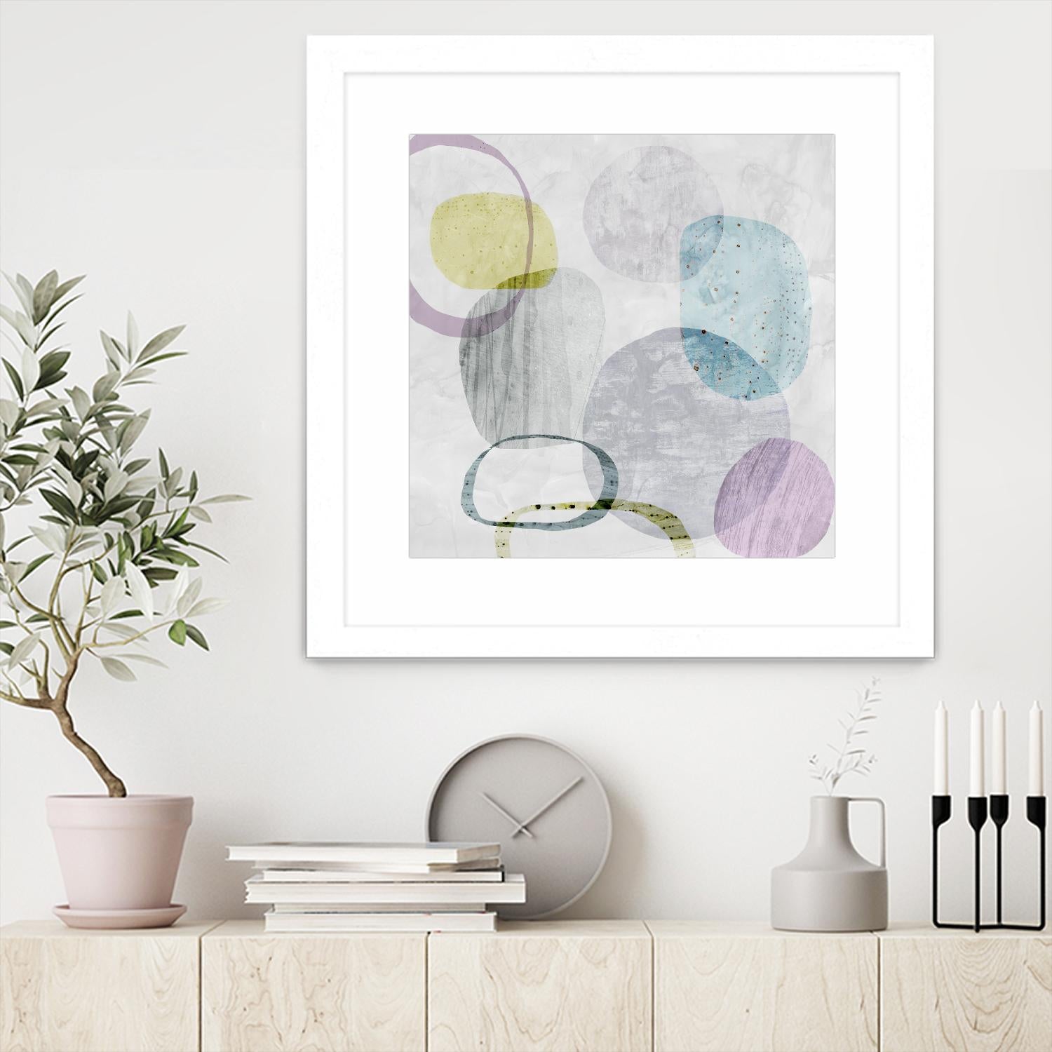 Around the Stone I by Eva Watts on GIANT ART - grey abstract