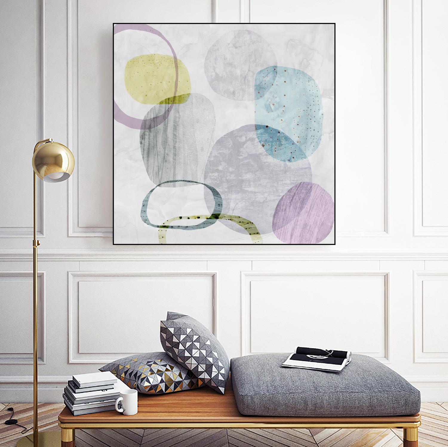 Around the Stone I by Eva Watts on GIANT ART - grey abstract