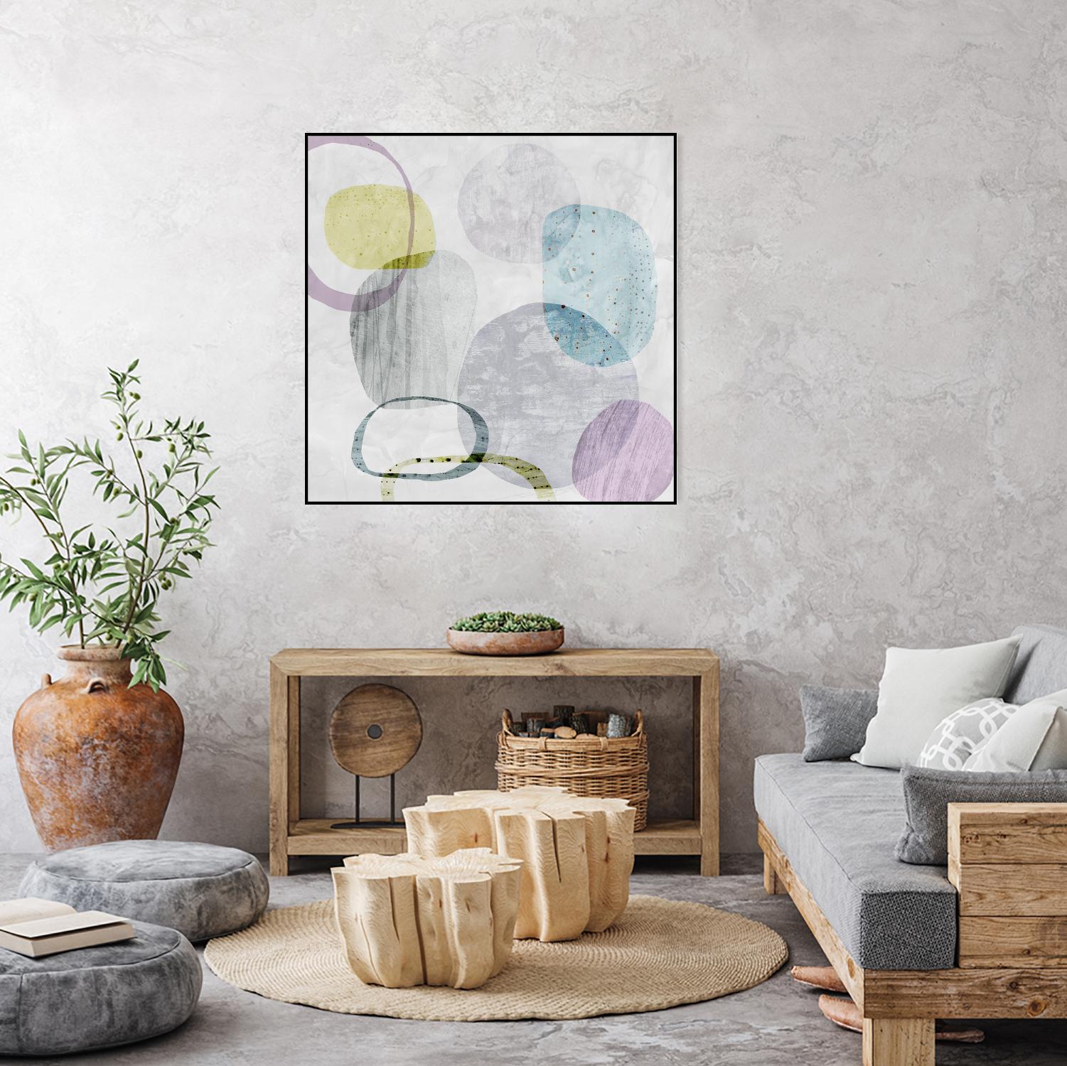 Around the Stone I by Eva Watts on GIANT ART - grey abstract